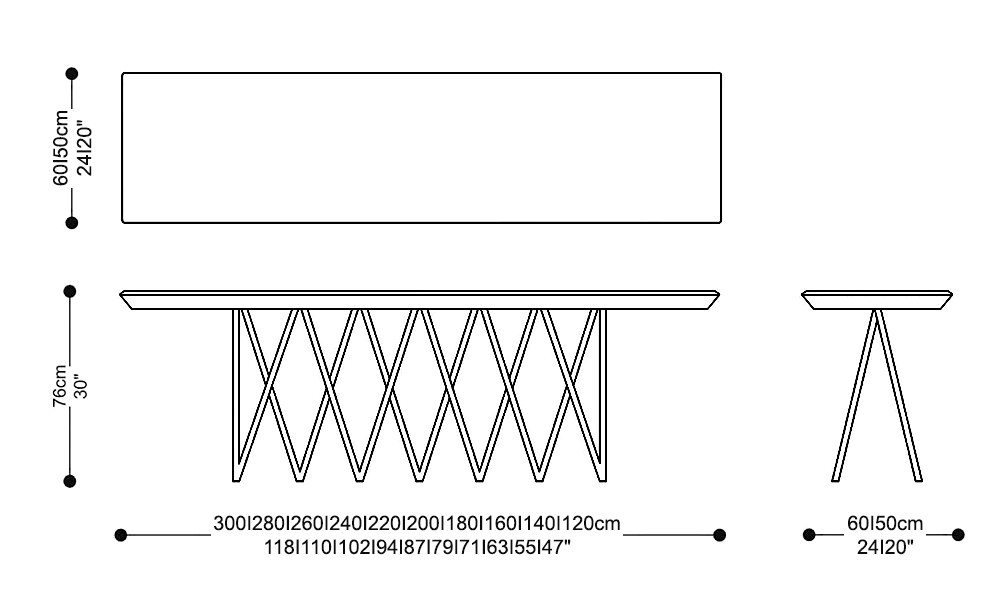 Image of the main dimensions of the product